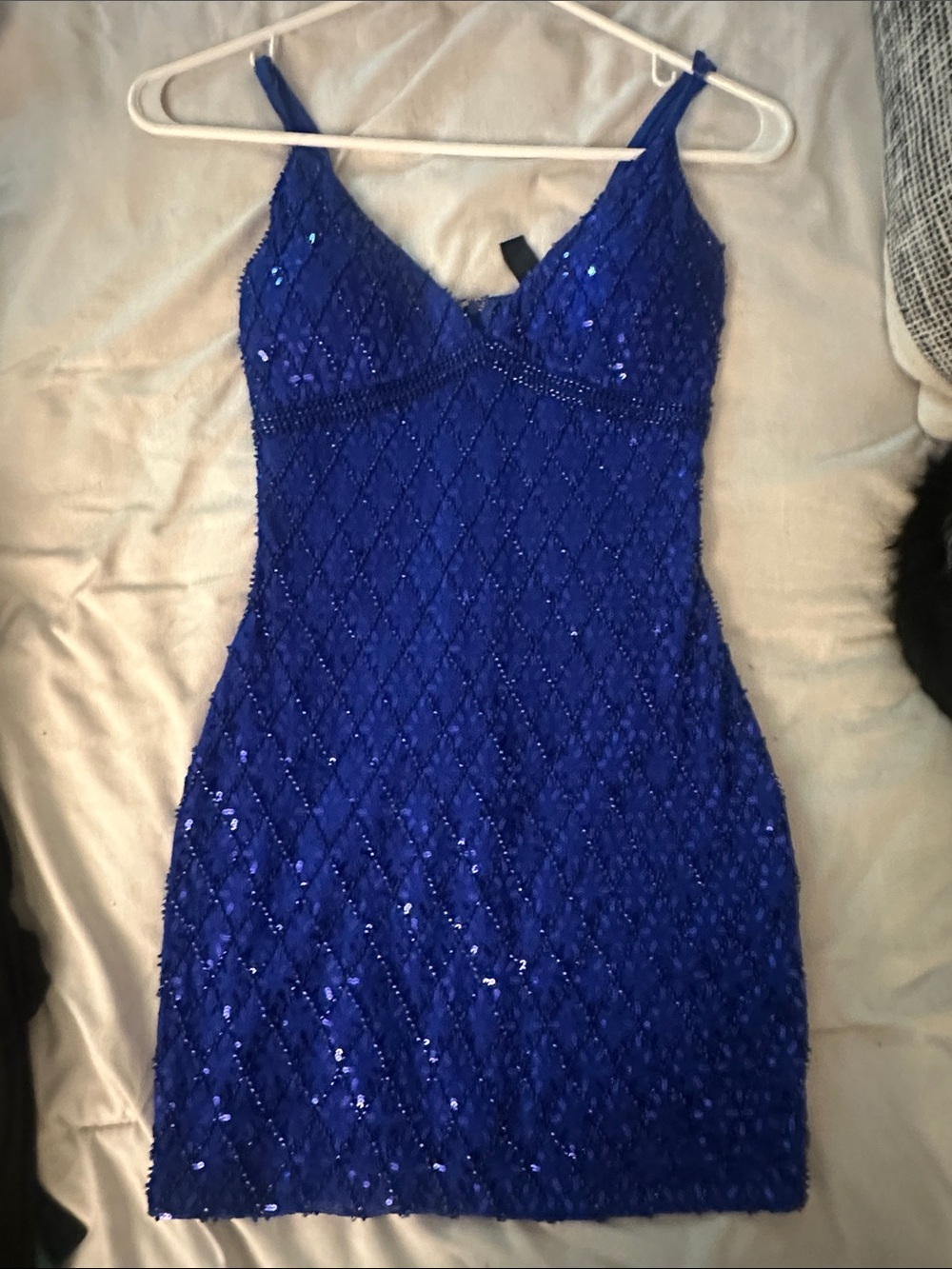 Women's Royal Blue Sequin Slip Dress